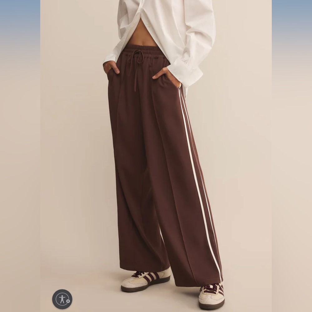 Z Supply Saunder Track Pants Brown Sandalwood L $110 NEW with Tag